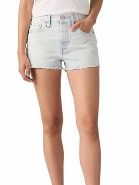 Light Wash High-Rise Denim Shorts - Women's